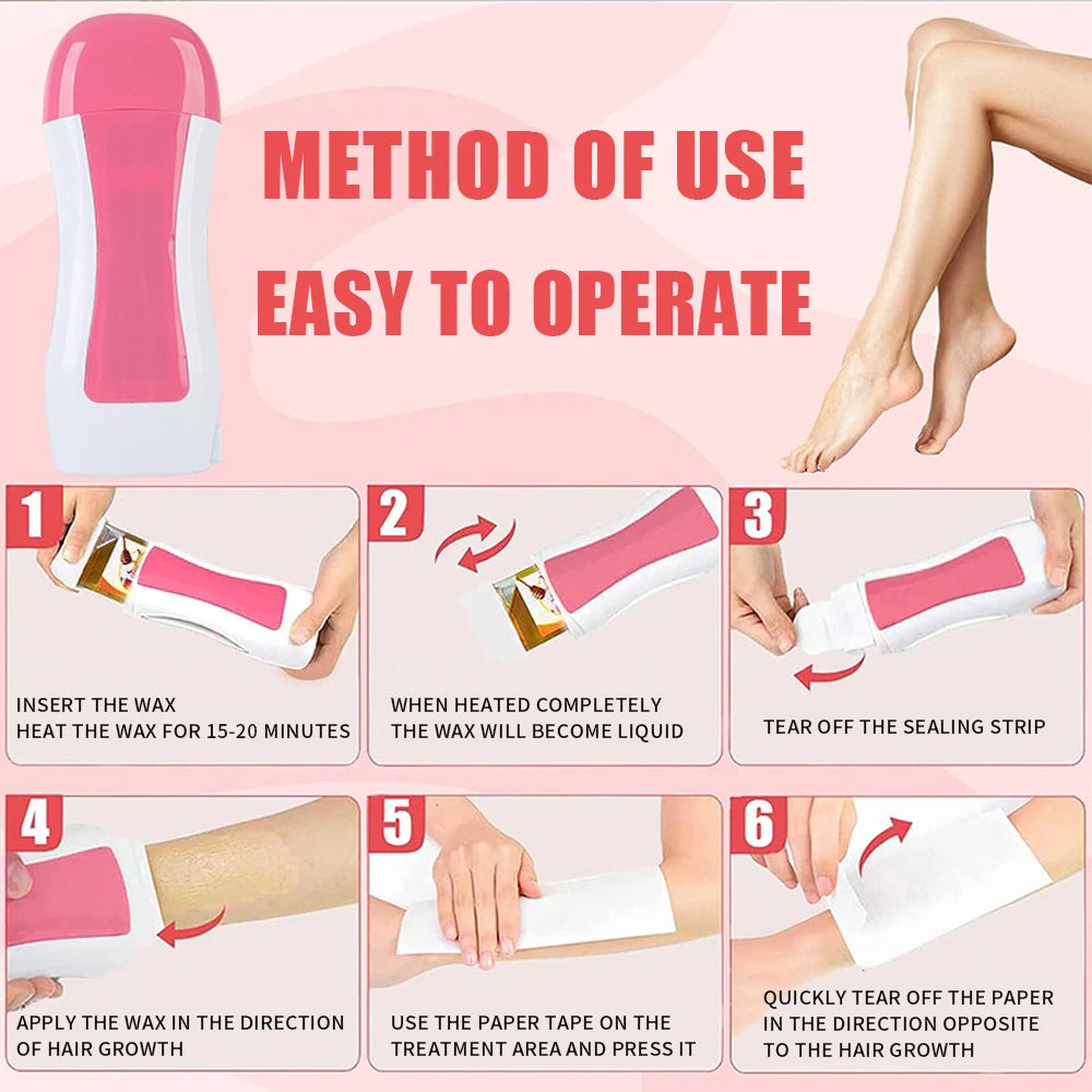 SheFix® Handheld Electric Wax-melt Heater Machine Portable Epilator Roll on Wax Depilatory Heater Skin Care Tools Hair Removal Heater