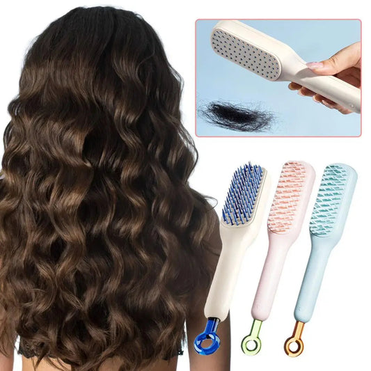 SheFix® Magic Retractable Comb Self Cleaning Hair Brush